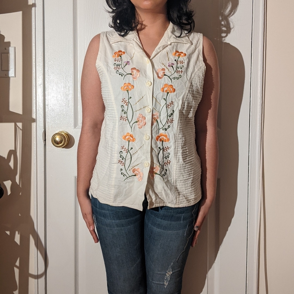 Embroidered Mexican Peasant Top